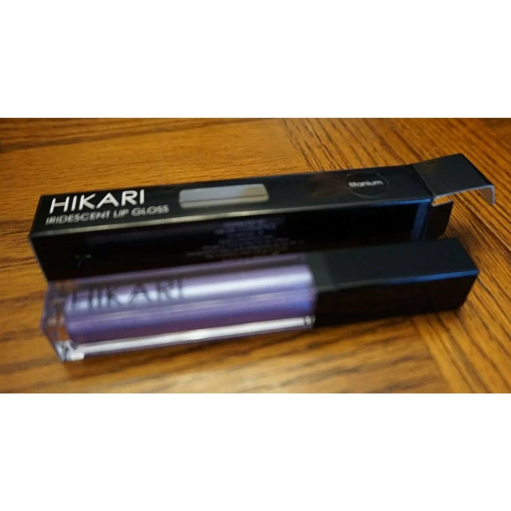NIB! HIKARI LOT Matte Lip Gloss Au Naturel & Iridescent Lip Gloss Titanium
